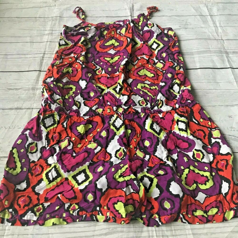Faded Glory Girl’s Rayon Multicolor Heart Print Romper Kid’s Youth Large 10-12